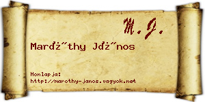 Maróthy János névjegykártya