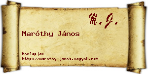 Maróthy János névjegykártya
