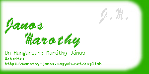 janos marothy business card