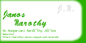 janos marothy business card